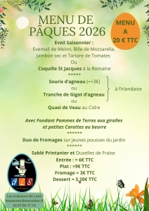 Menu de pâques chez votre Traiteur Vannes Grandchamp Morbihan